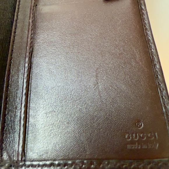 Gucci Britt GG Logo Signature Canvas Leather Continental Bi Fold Zip Wallet - Picture 9 of 10